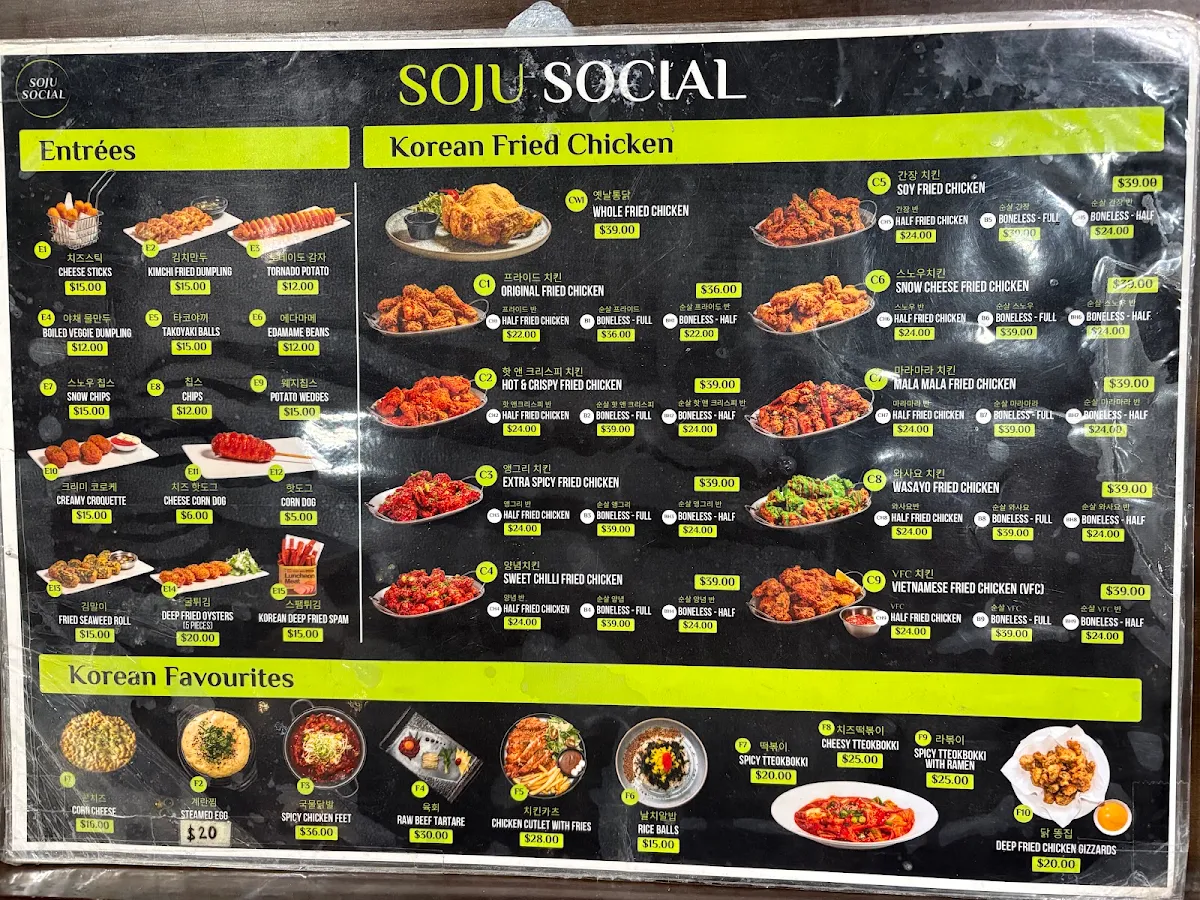 Menu, Soju Social