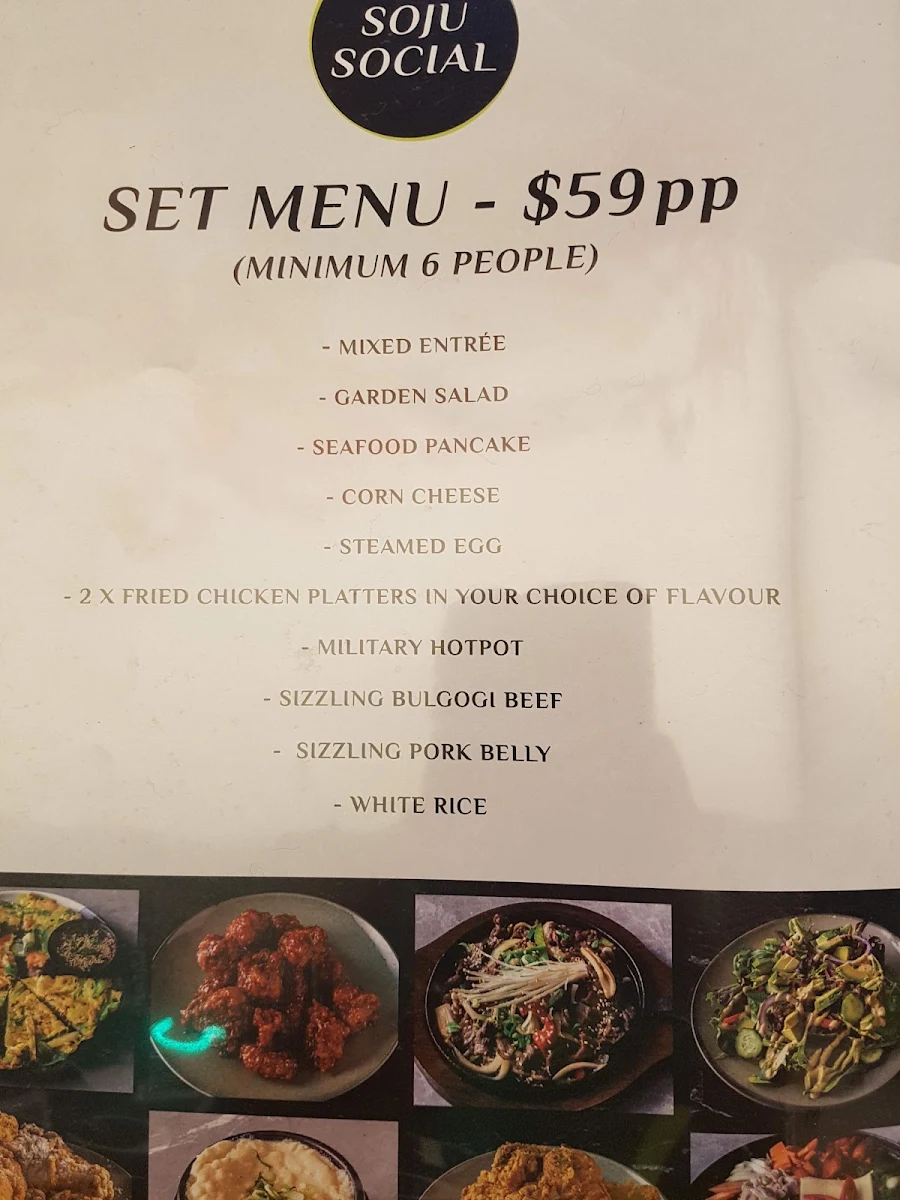 Menu, Soju Social