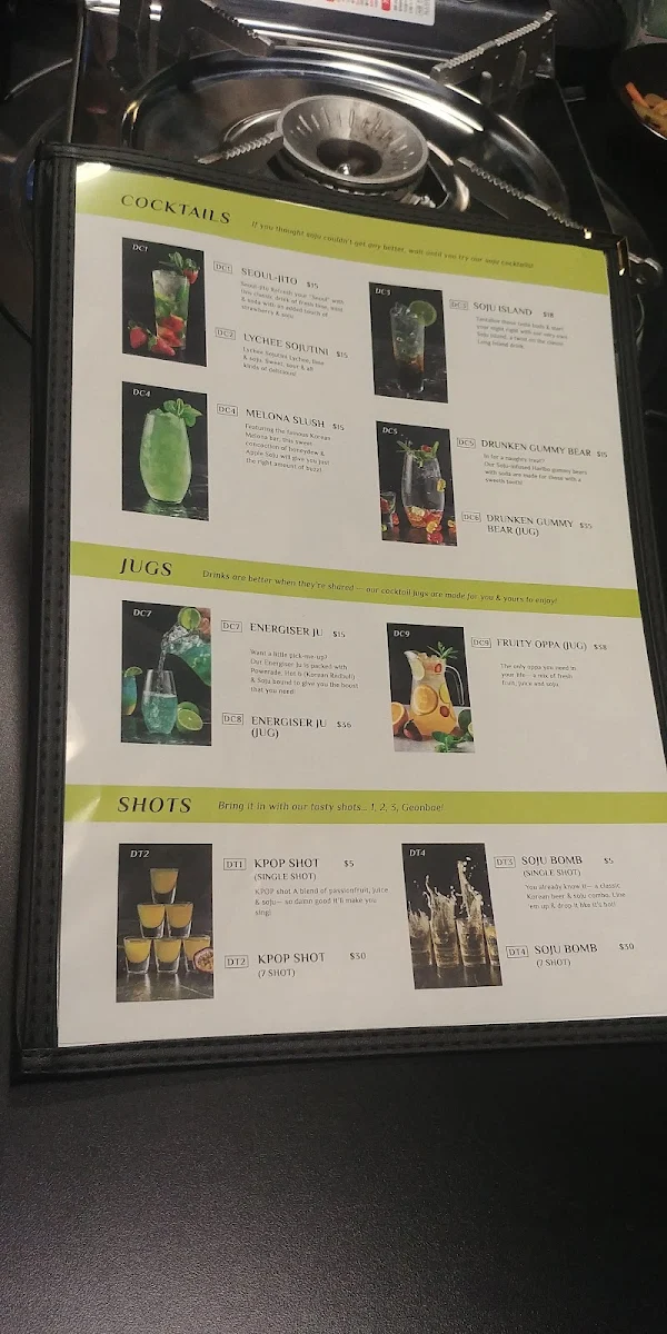 Menu, Soju Social