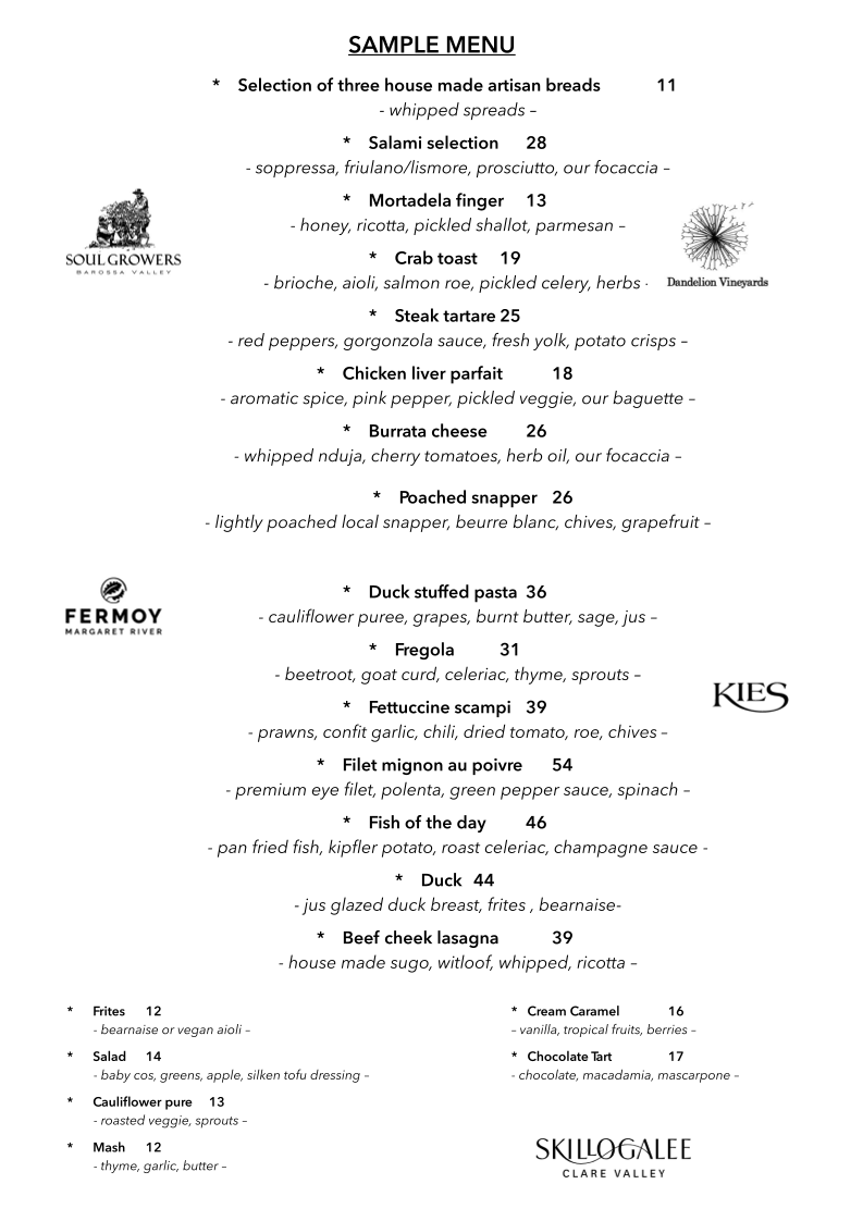 Menu, Bistro Corretto