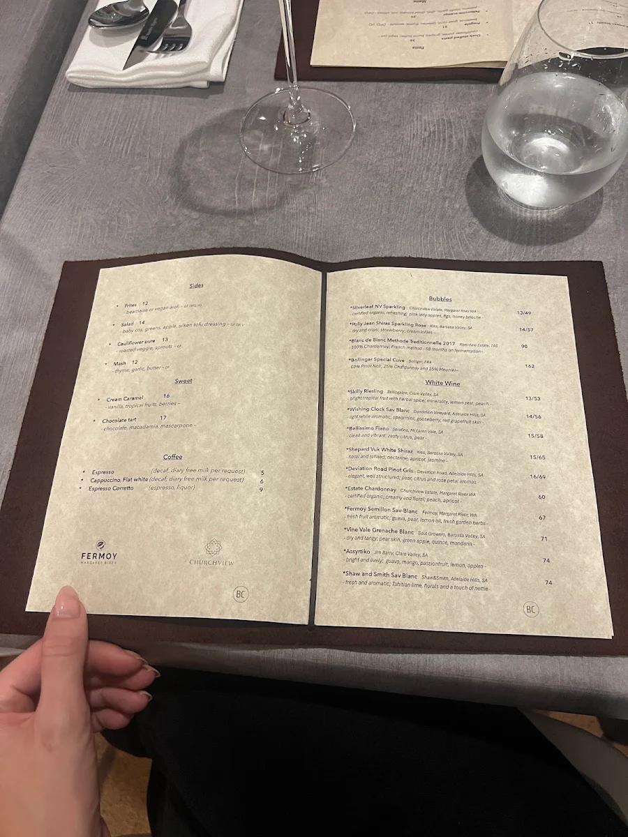 Menu, Bistro Corretto