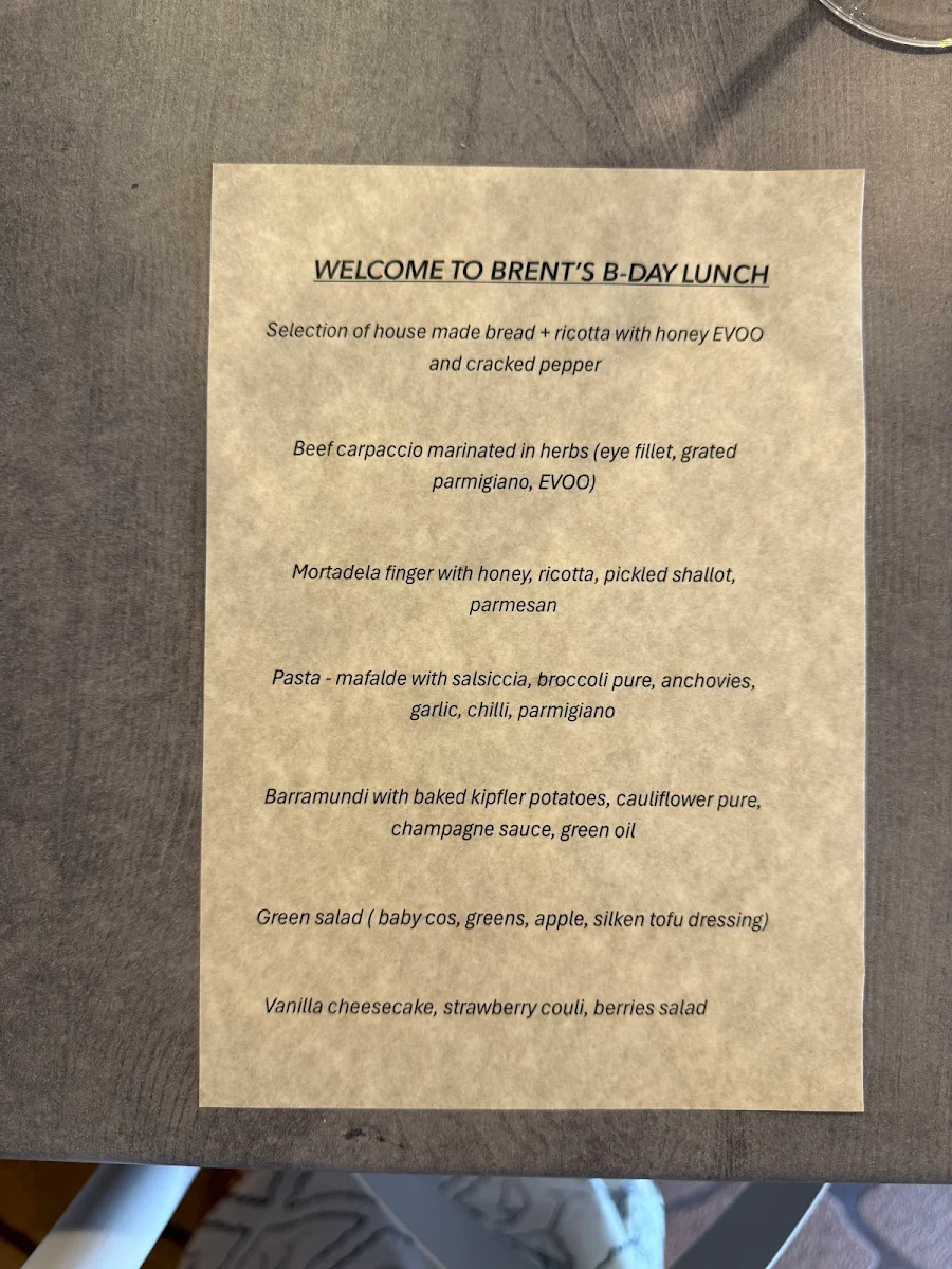 Menu, Bistro Corretto