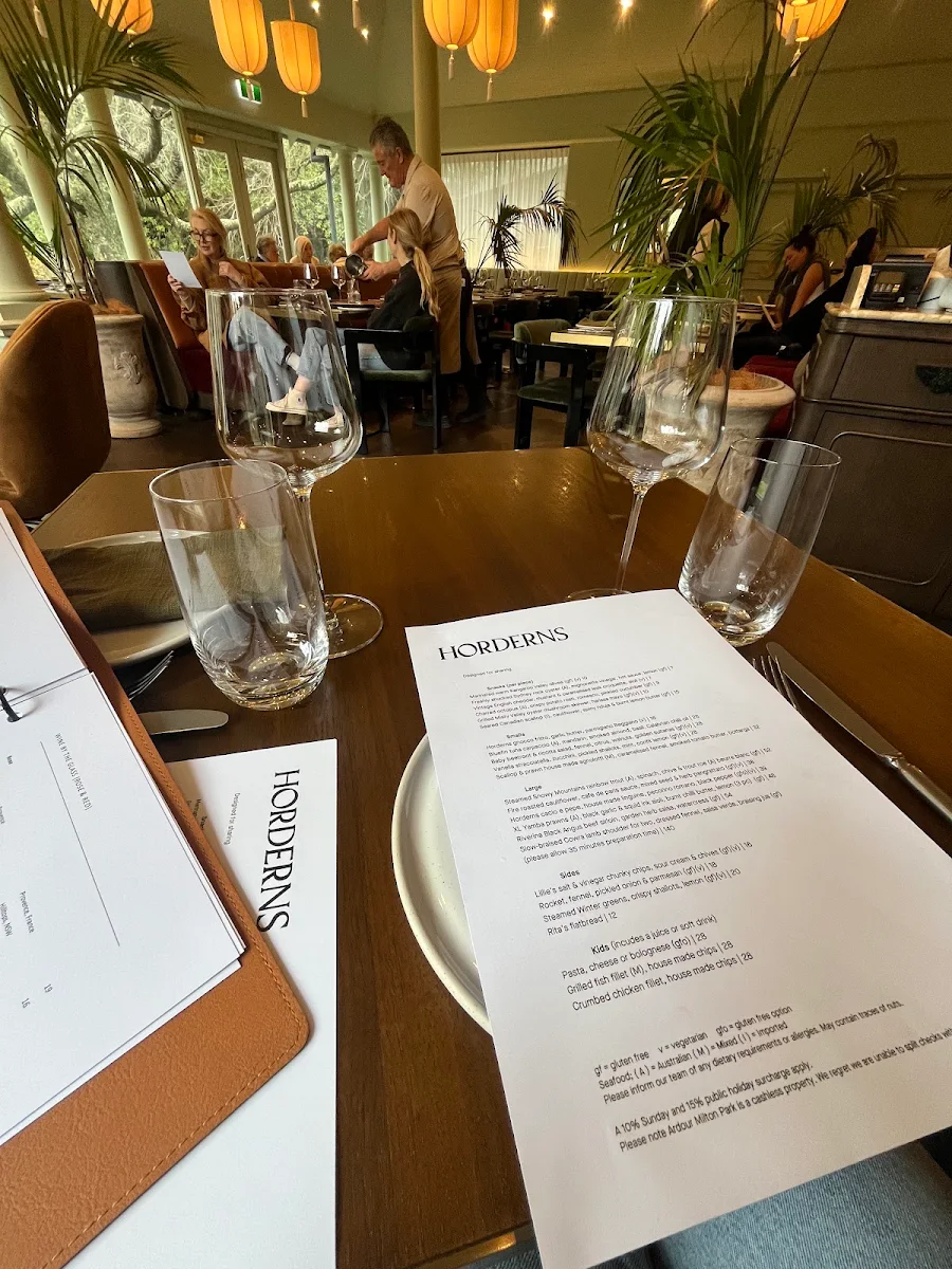 Menu, Horderns at Milton Park