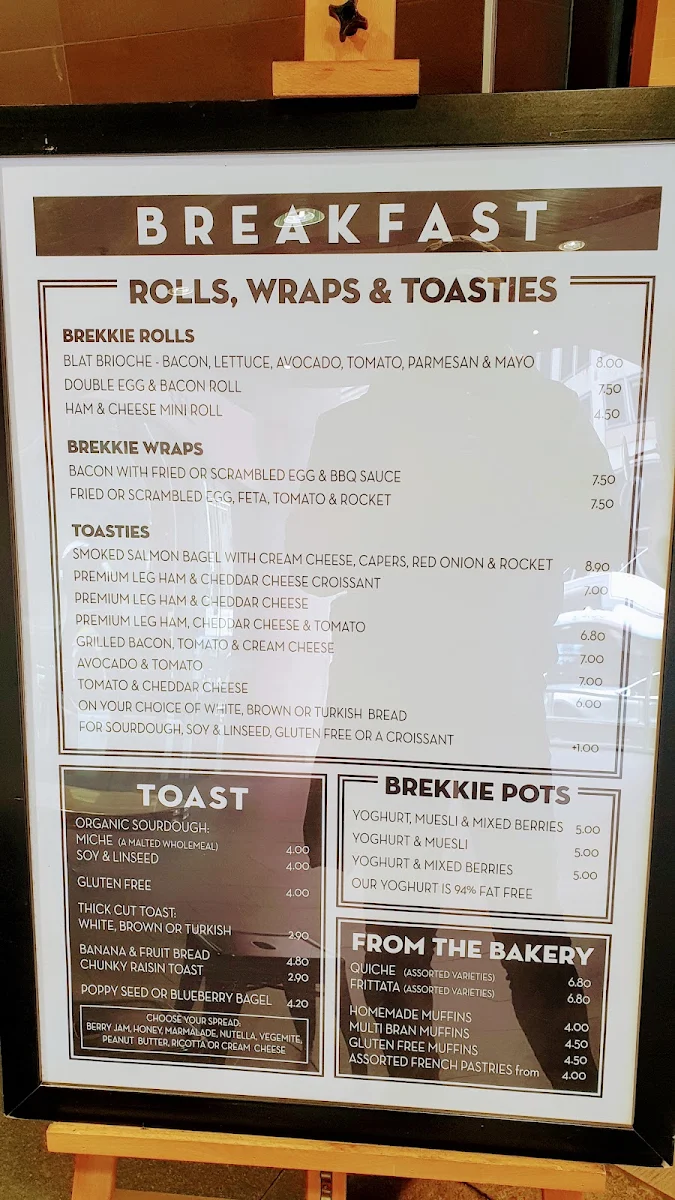 Menu, Chrysler Cafe Bar, Castlereagh Street