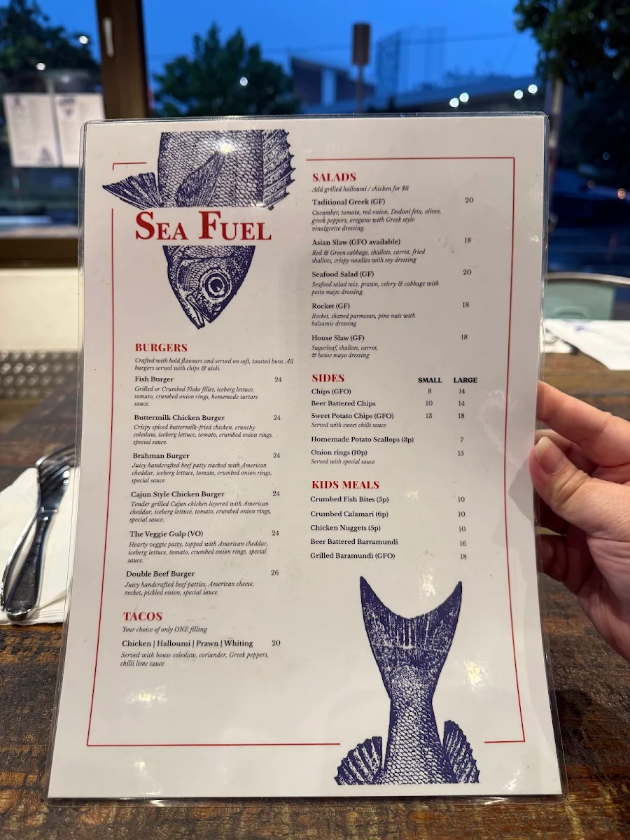 Menu, Sea Fuel West End (DINE-IN AND TAKEAWAY)