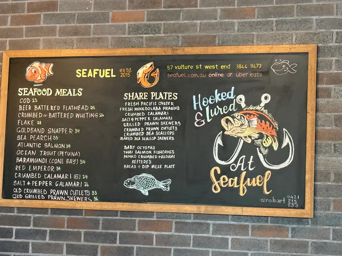 Menu, Sea Fuel West End (DINE-IN AND TAKEAWAY)