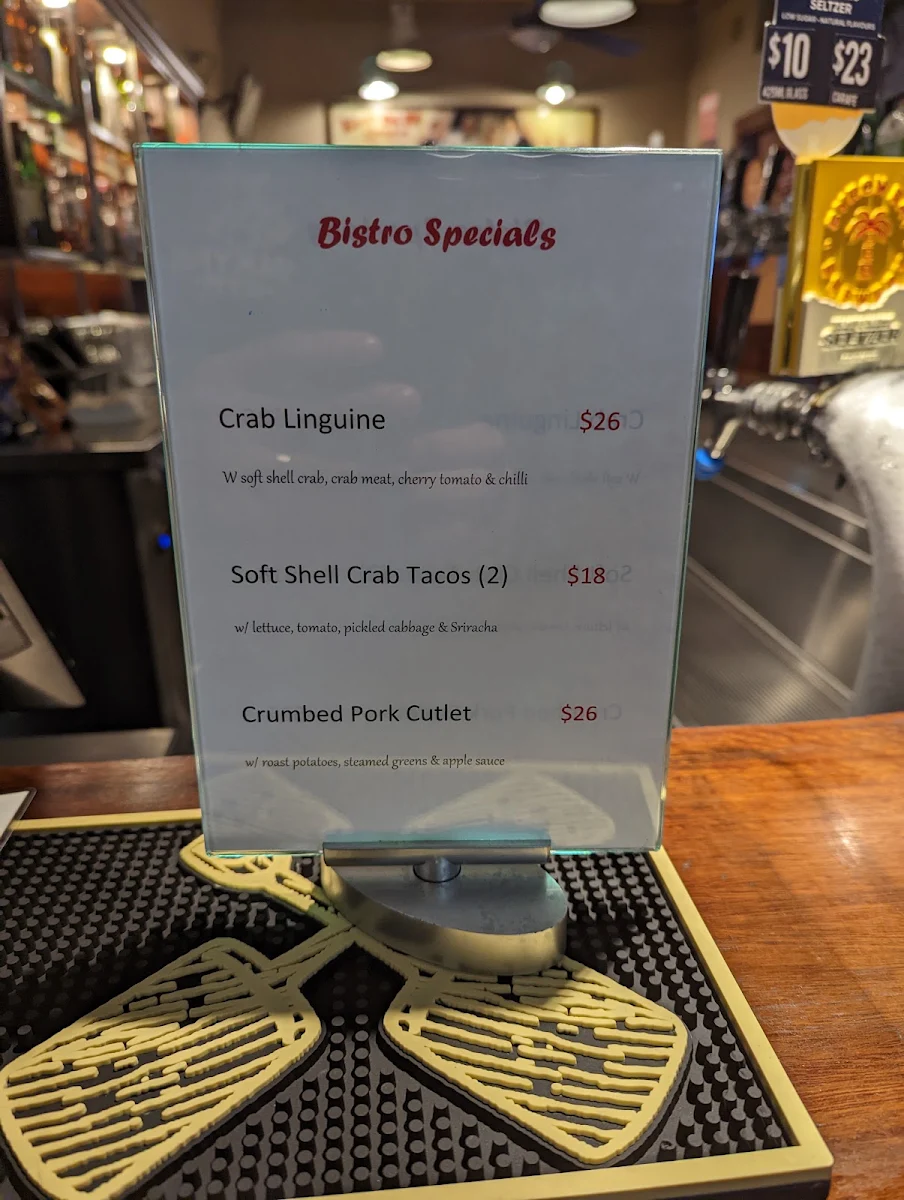 Menu, Zetland Hotel