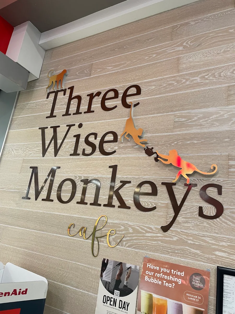 Menu, Three Wise Monkeys Cafe