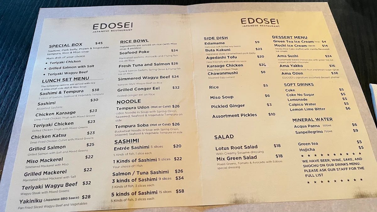 Menu, EDOSEI