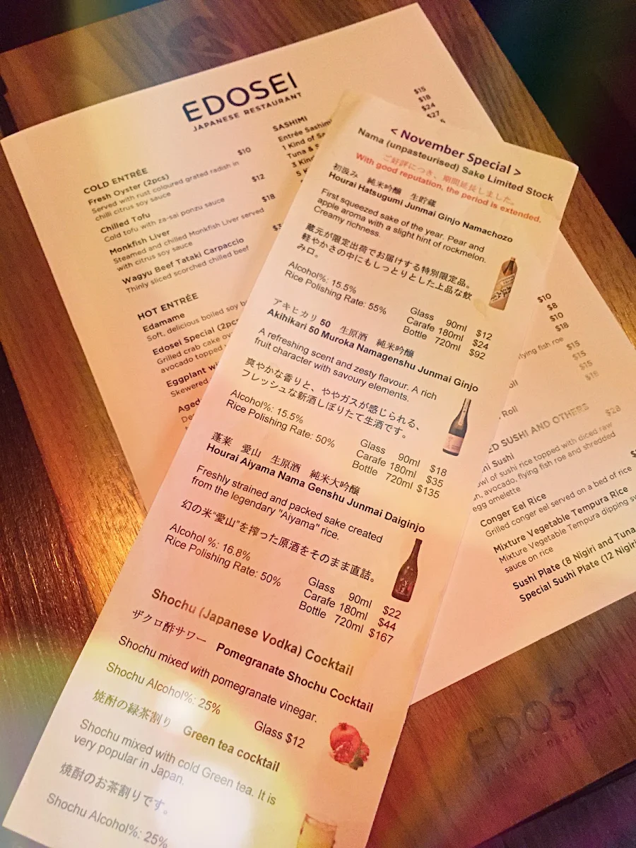 Menu, EDOSEI