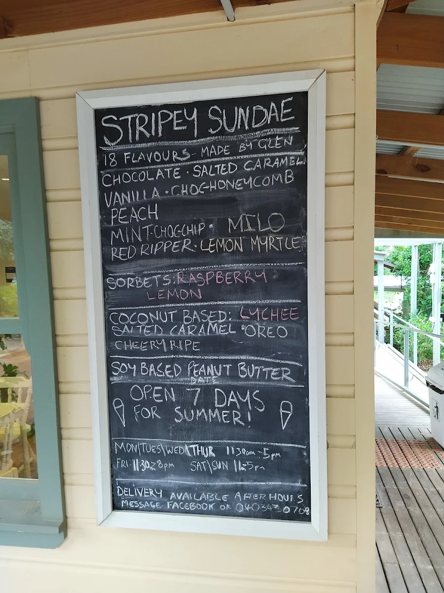 Menu, Stripey Sundae