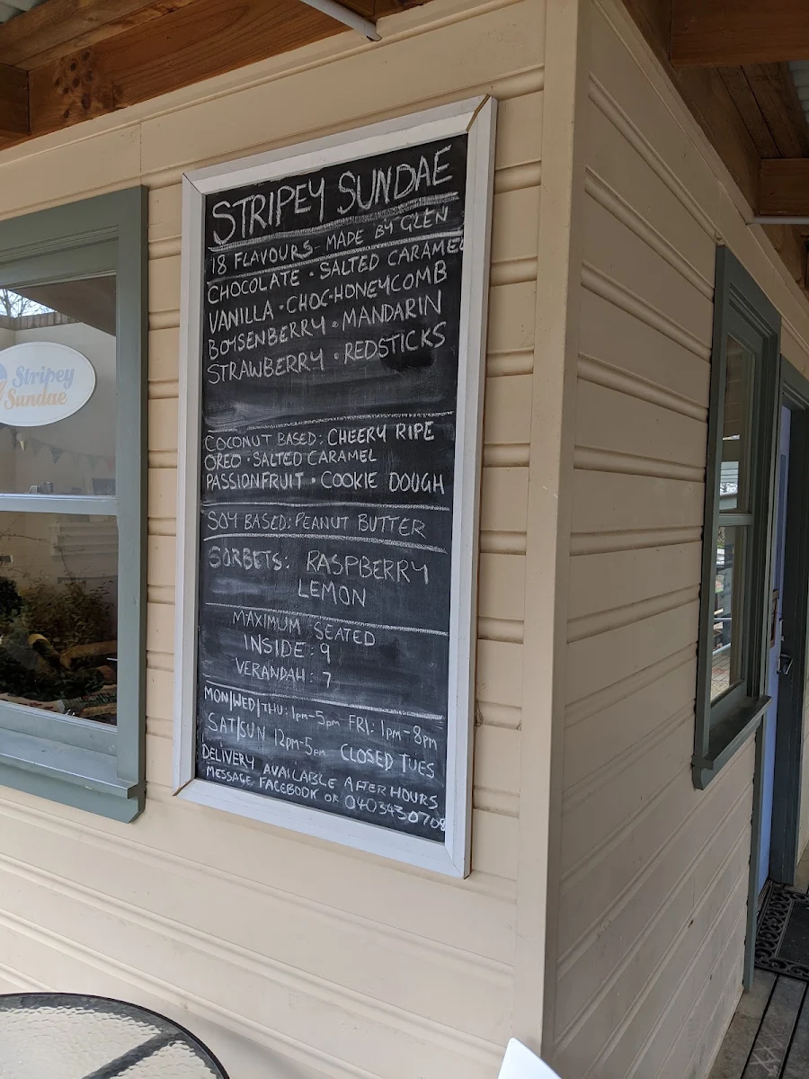 Menu, Stripey Sundae