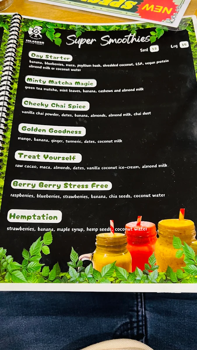 Menu, Inlakesh Living Foods