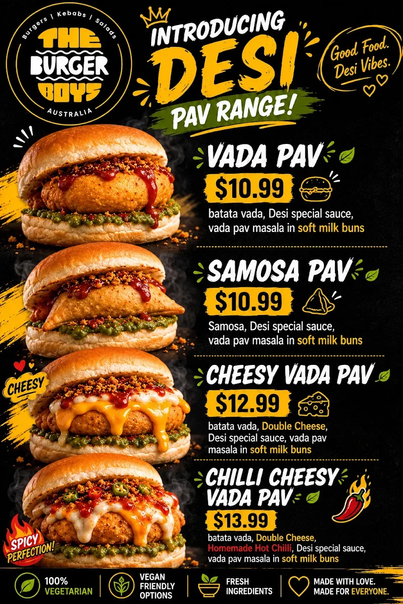 Menu, The Burger Boys