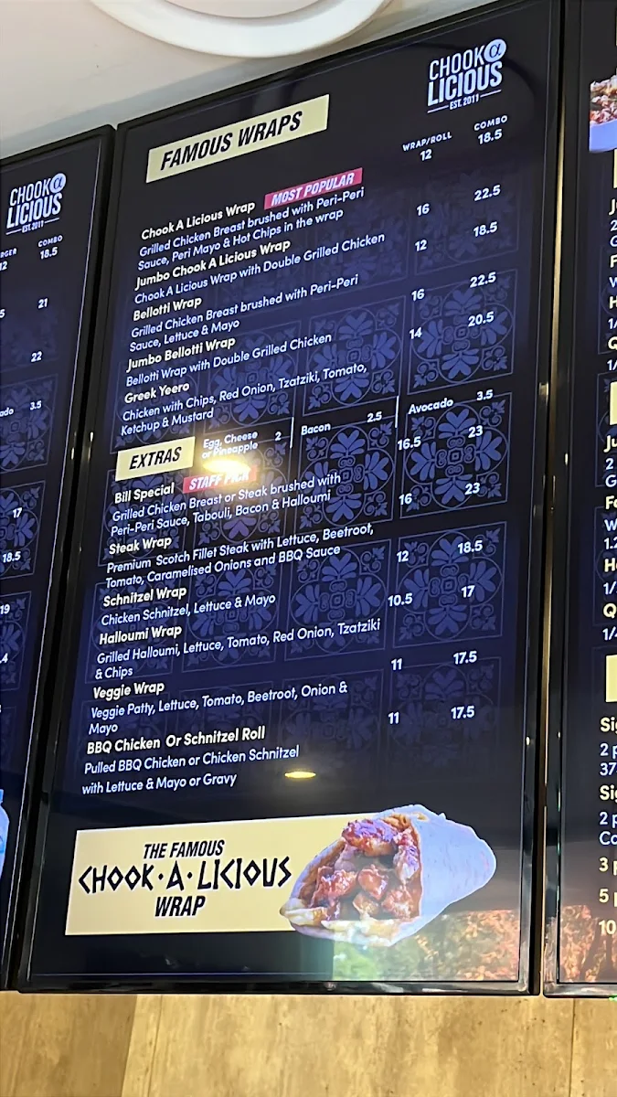 Menu, Chook A Licious