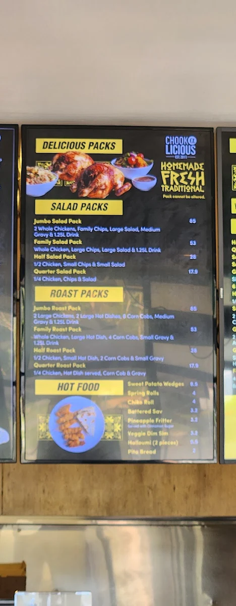 Menu, Chook A Licious