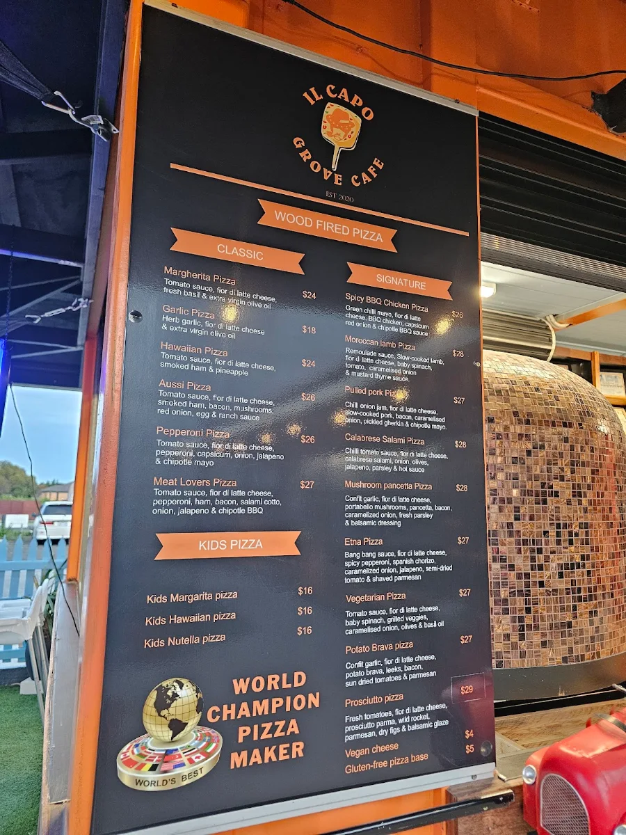 Menu, IL CAPO GROVE CAFE