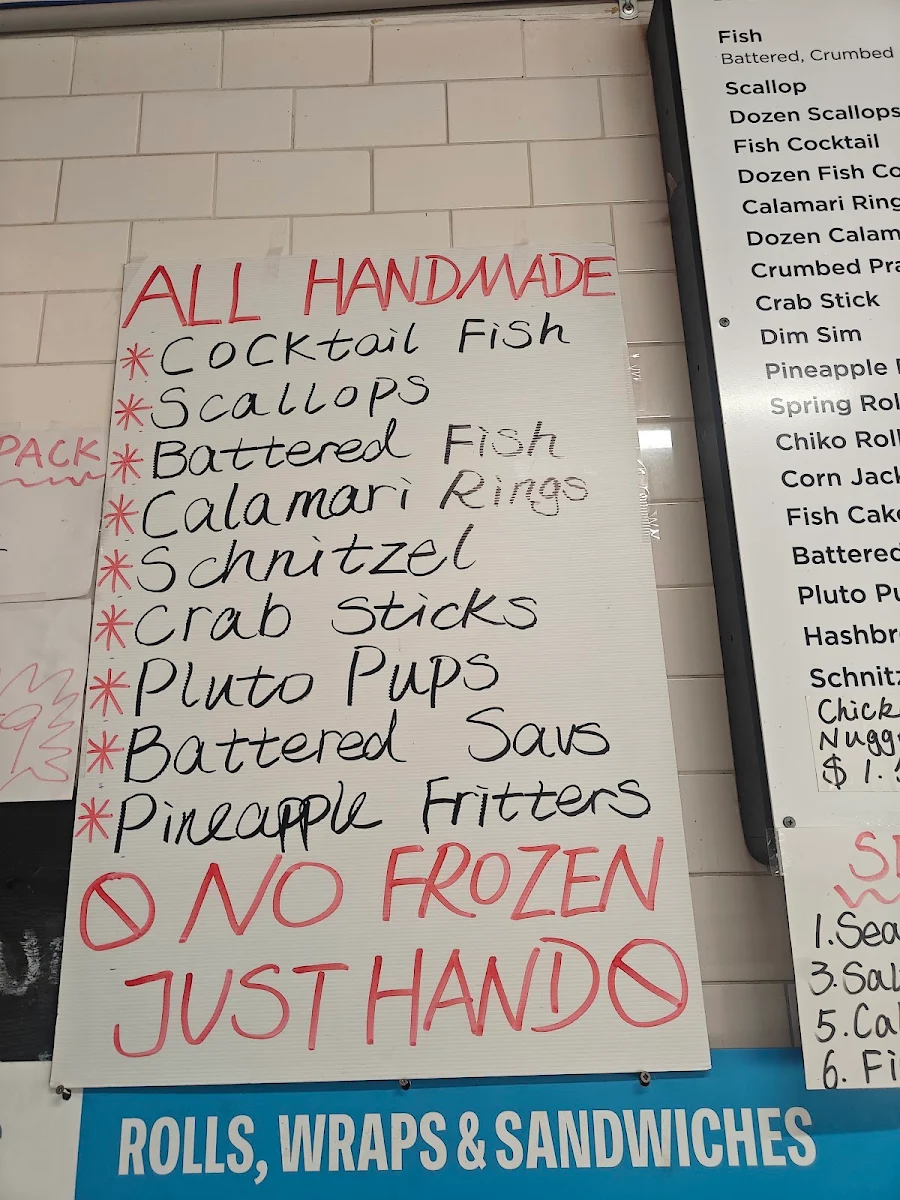 Menu, Longworth Seafood & Schnitzel