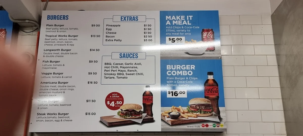 Menu, Longworth Seafood & Schnitzel