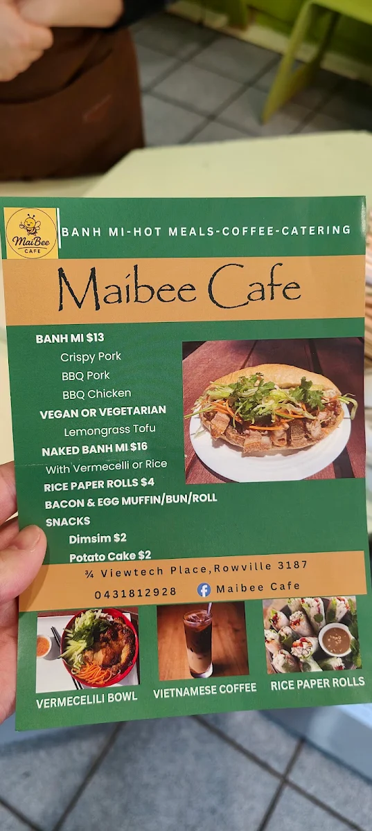 Menu, MaiBee Cafe