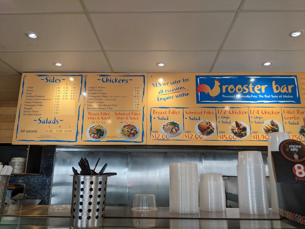 Menu, Rooster Bar