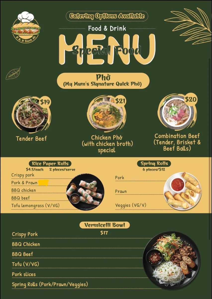 Menu, N&N Bánh Mì