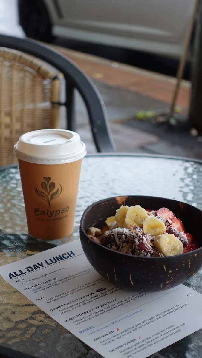 Menu, Calypso Cafe & Juice Bar