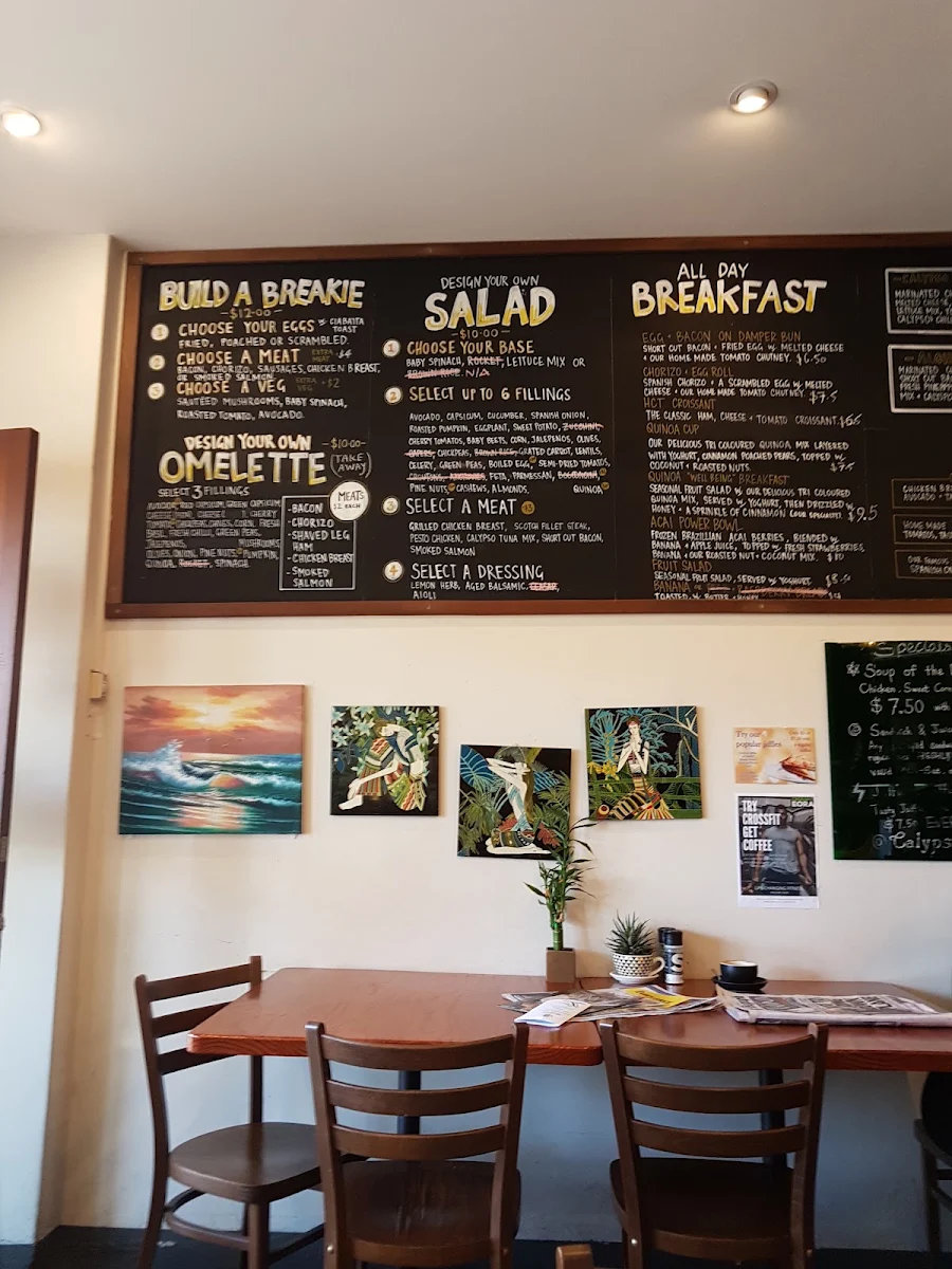 Menu, Calypso Cafe & Juice Bar
