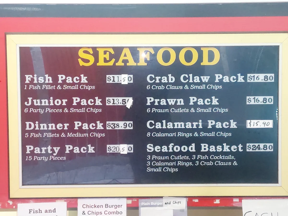 Menu, Big Chief Burgers