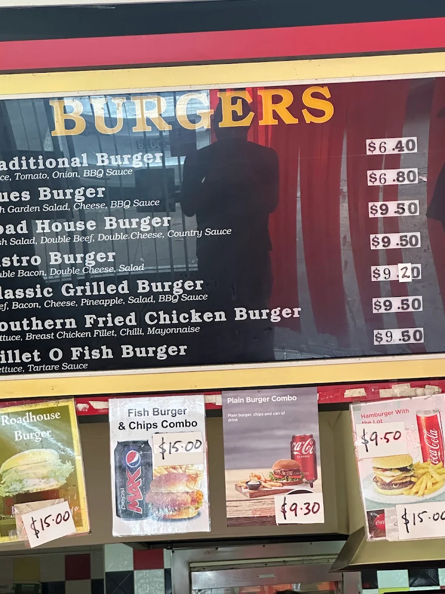 Menu, Big Chief Burgers