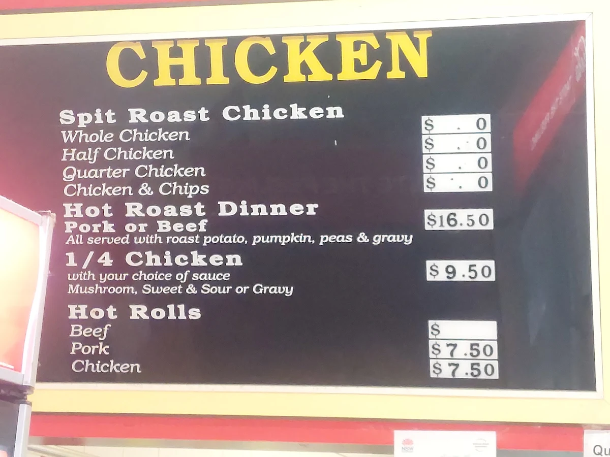 Menu, Big Chief Burgers