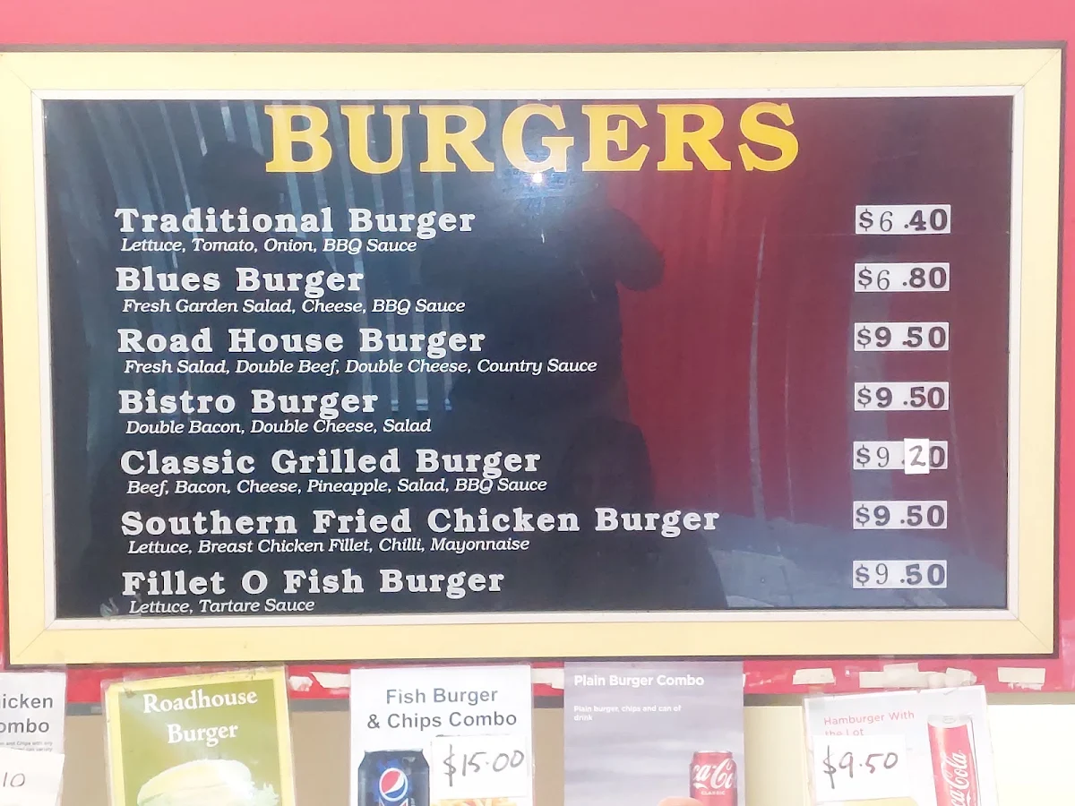 Menu, Big Chief Burgers