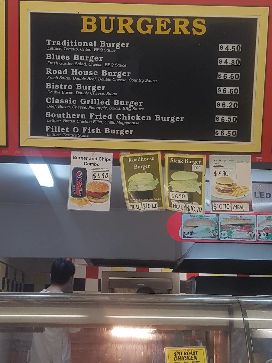 Menu, Big Chief Burgers