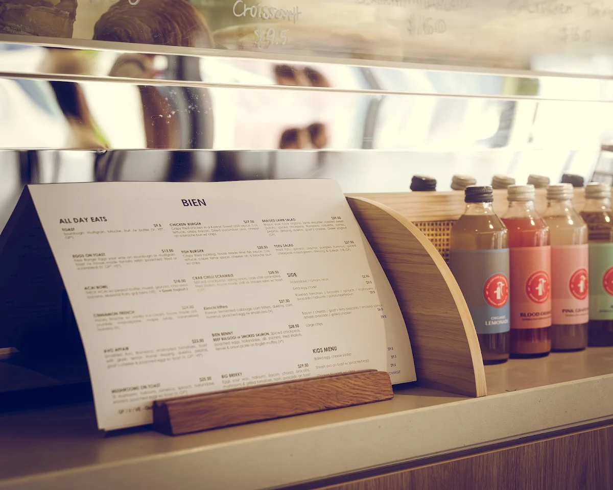 Menu, Cafe bien