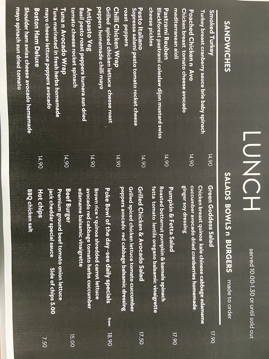Menu, Northbrew Cafe