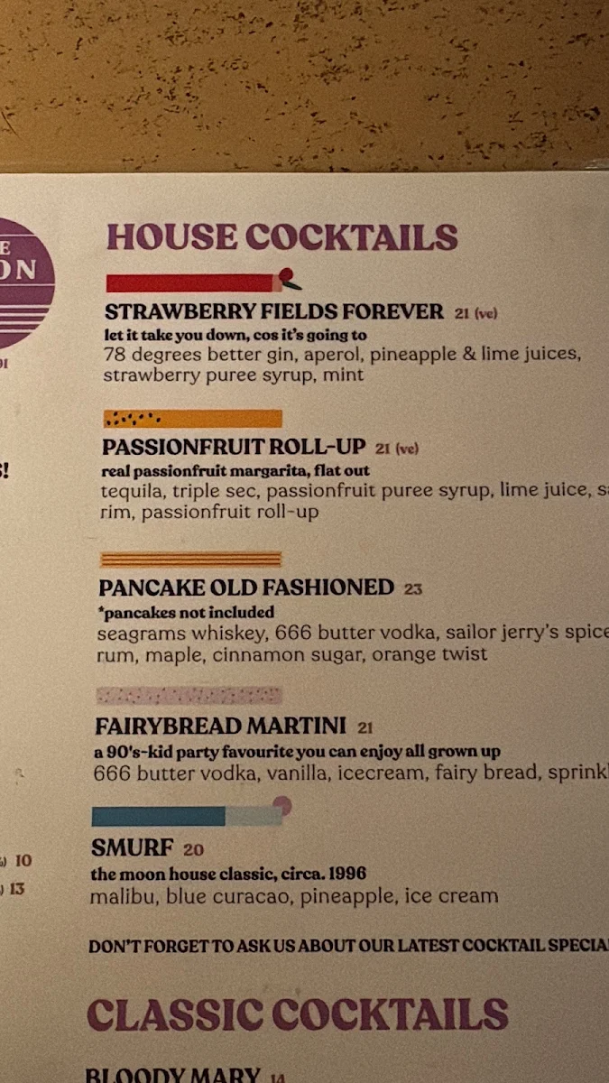 Menu, The Moon