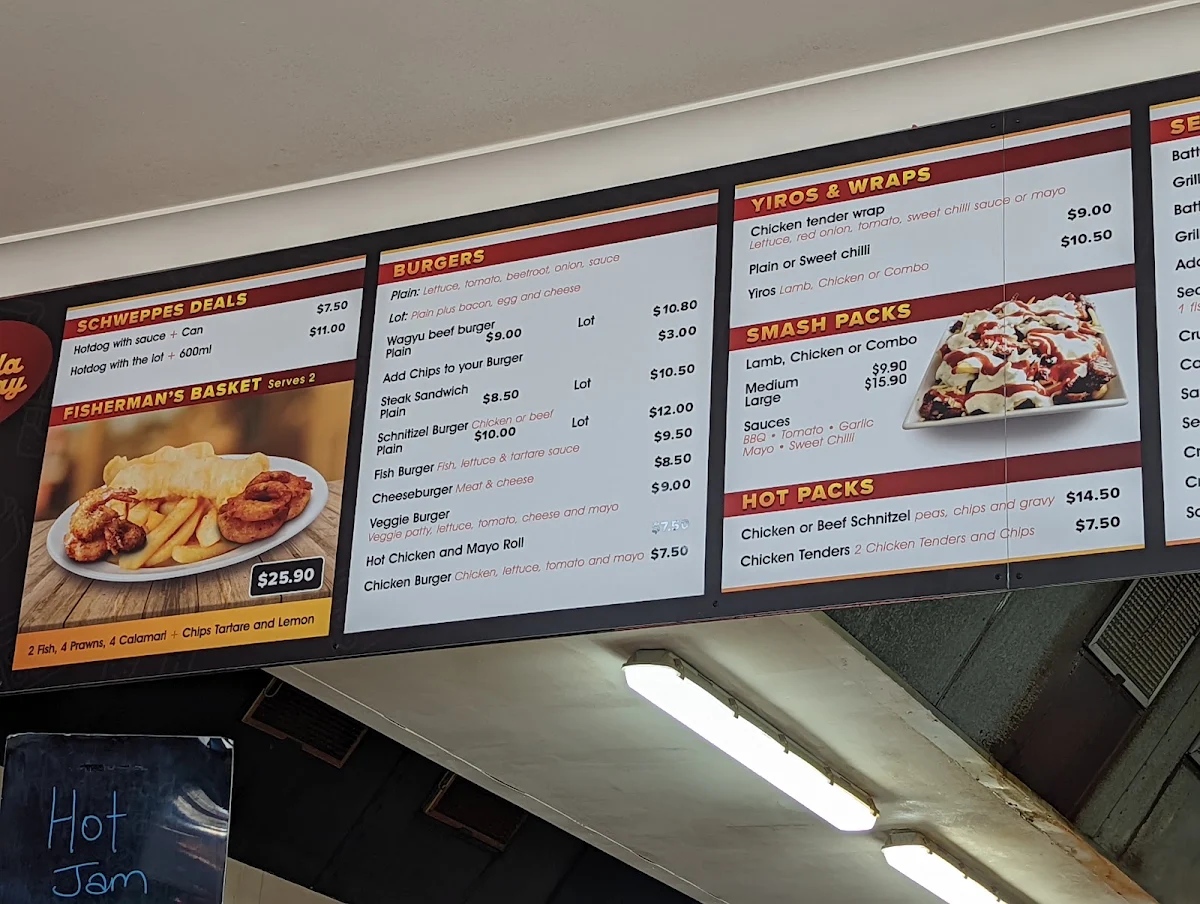 Menu, Tanunda Chicken & Seafood