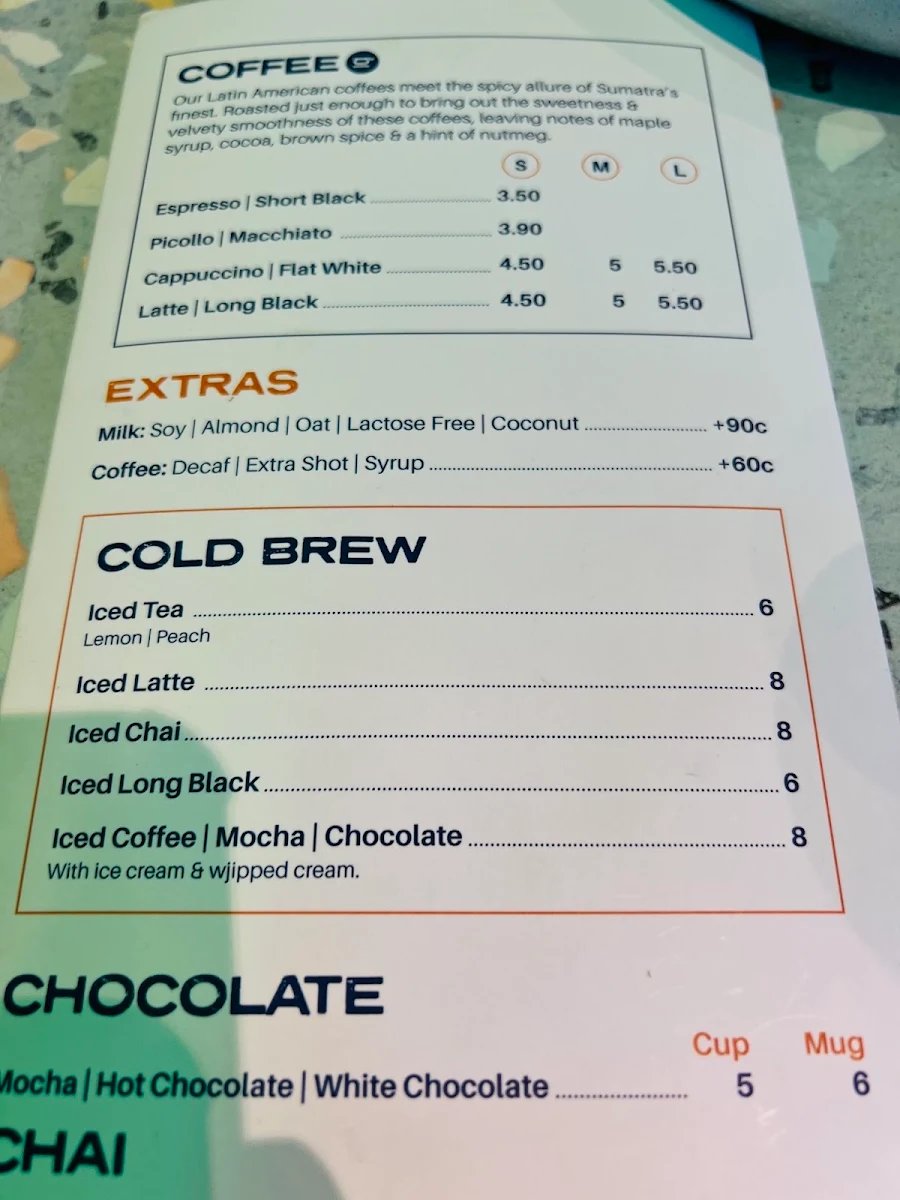 Menu, Durk's Cafe + Eatery Tallawong