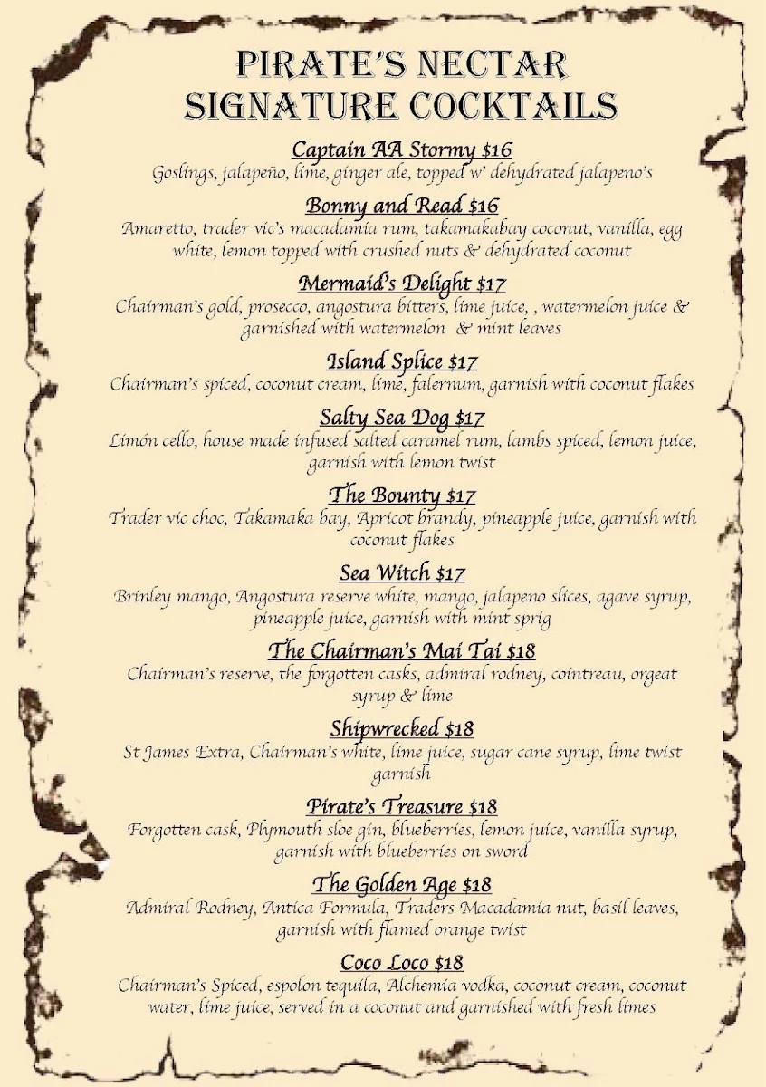 Menu, The Forgotten Cask
