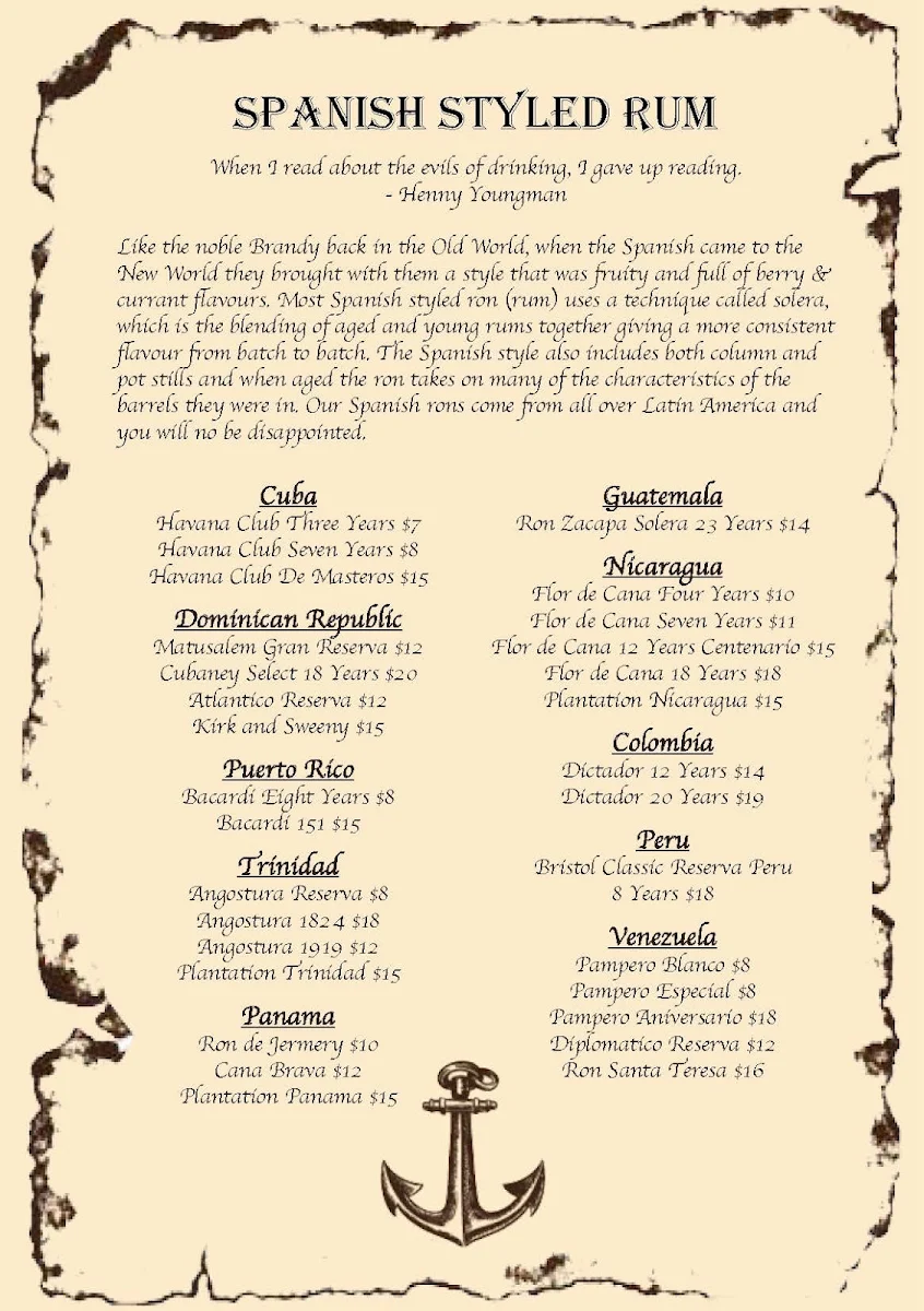 Menu, The Forgotten Cask
