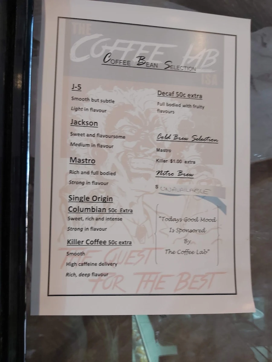 Menu, The Coffee Lab