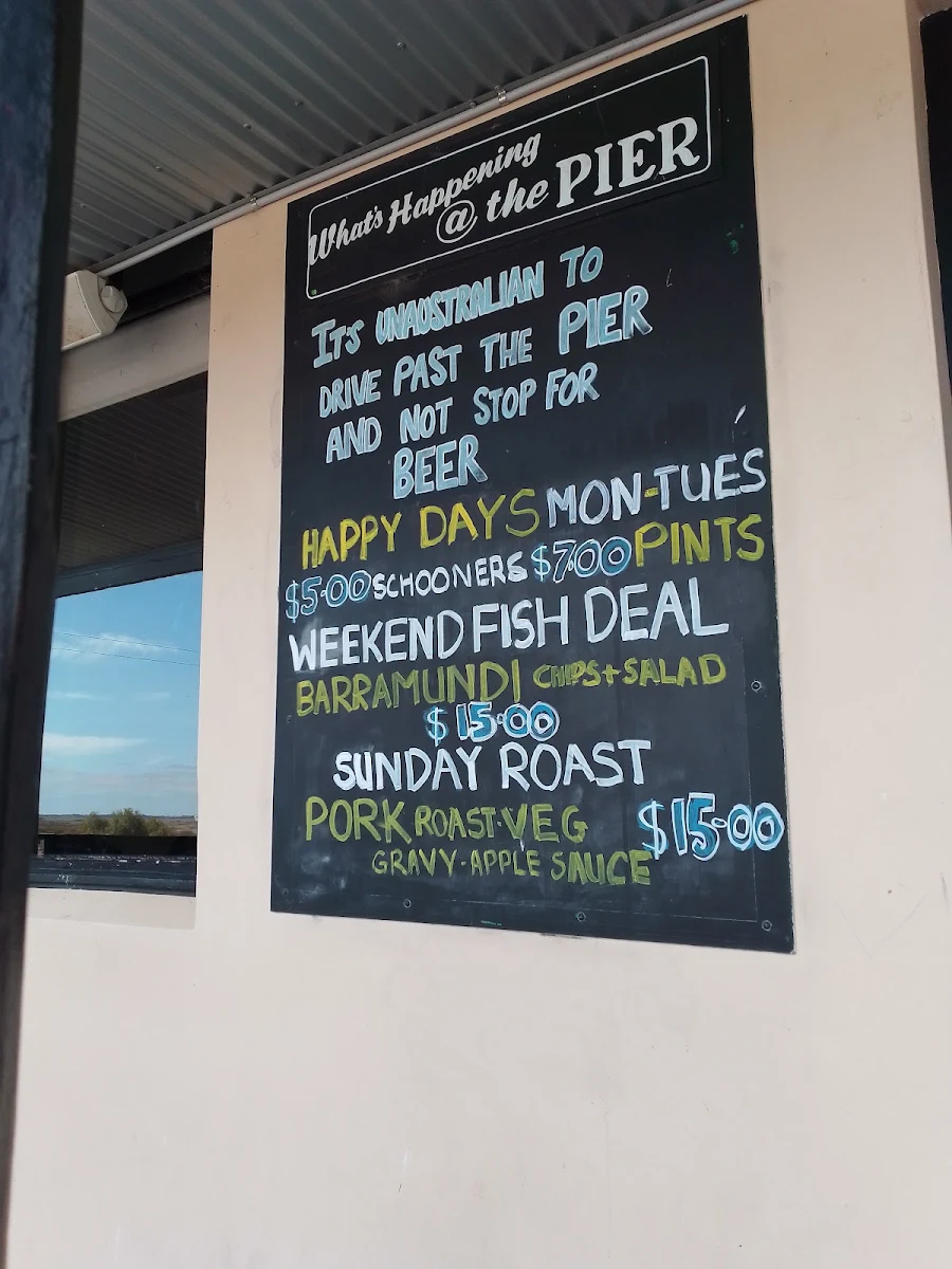 Menu, Milang Pier Hotel