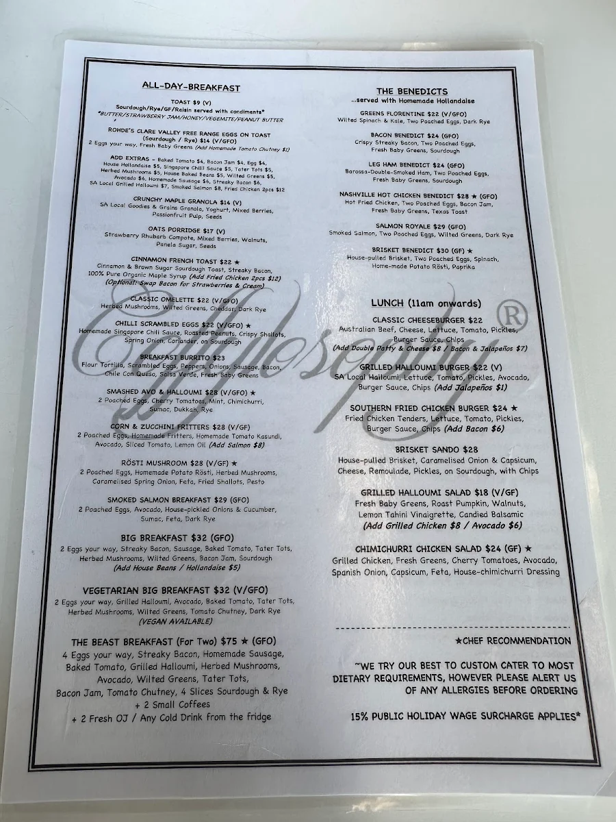 Menu, Coffylosophy