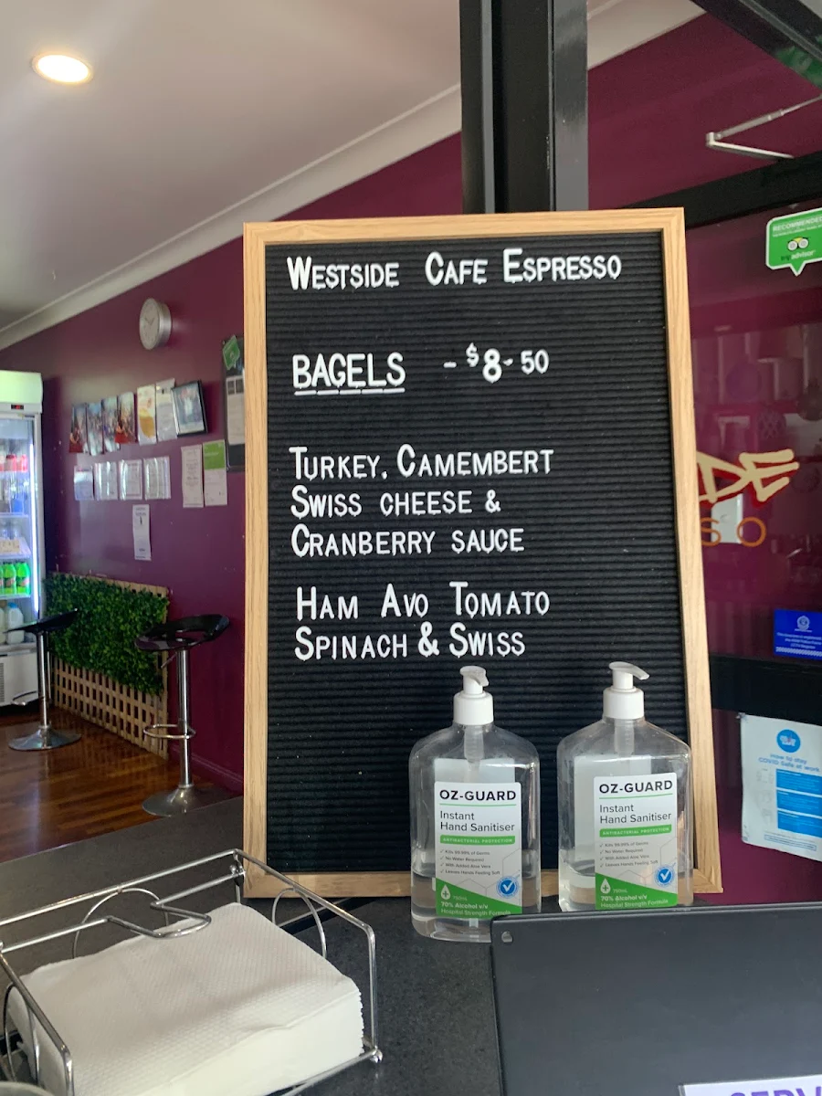 Menu, Westside Espresso Cafe