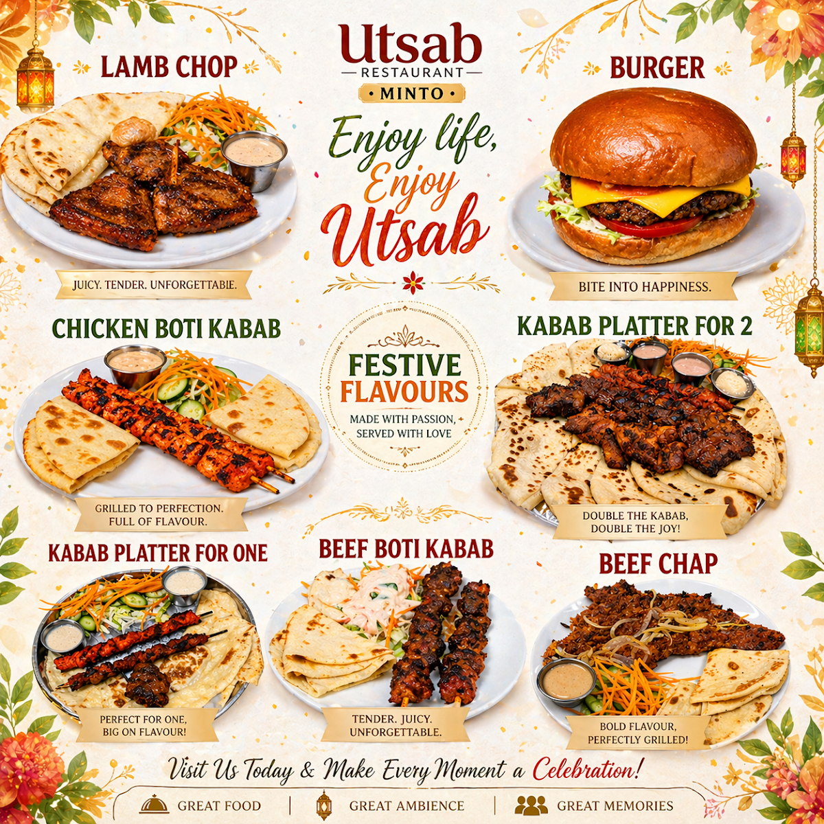 Menu, Utsab Restaurant