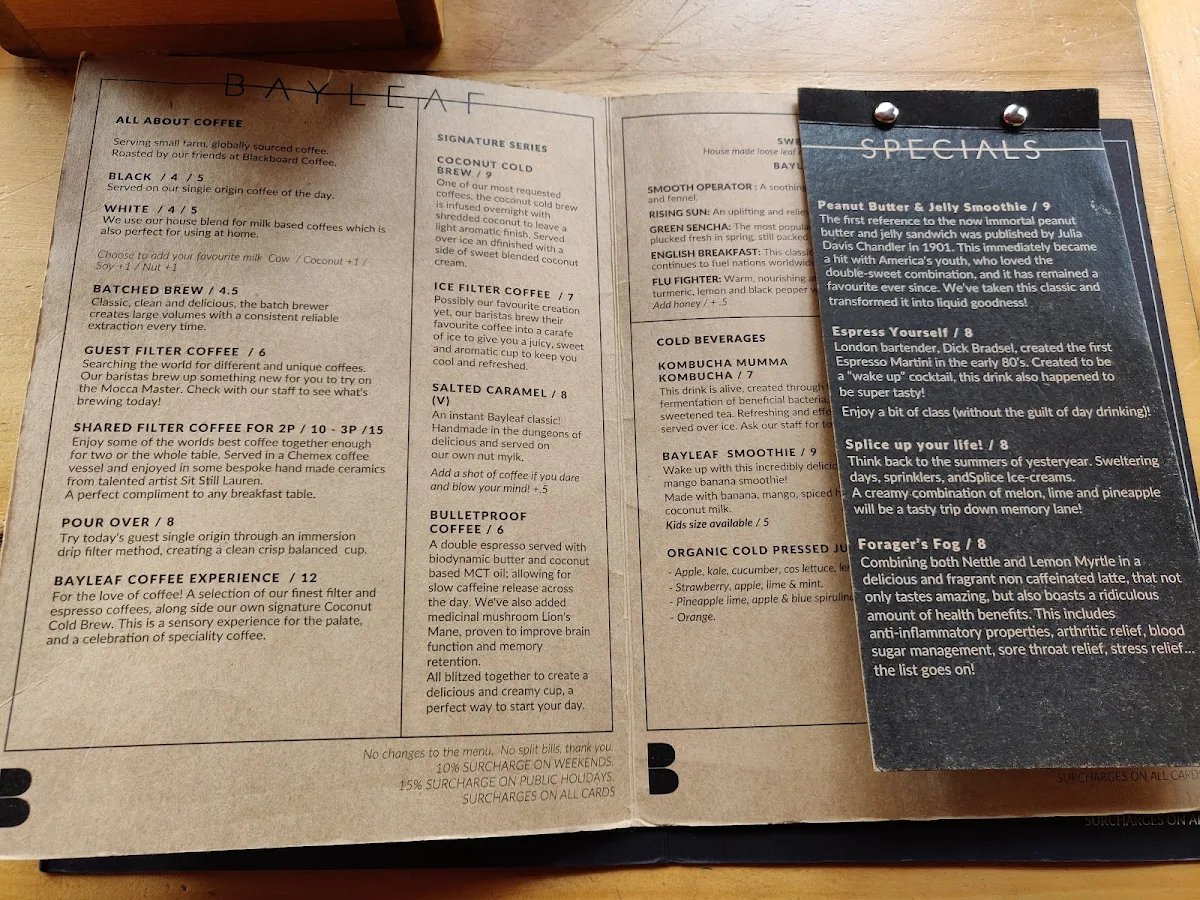 Menu, Leaf & Grain.