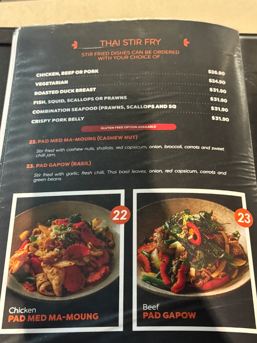 Menu, Siam Sunset @ YG
