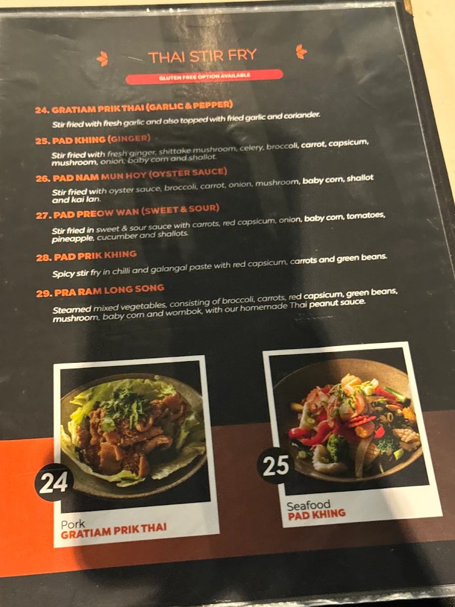 Menu, Siam Sunset @ YG