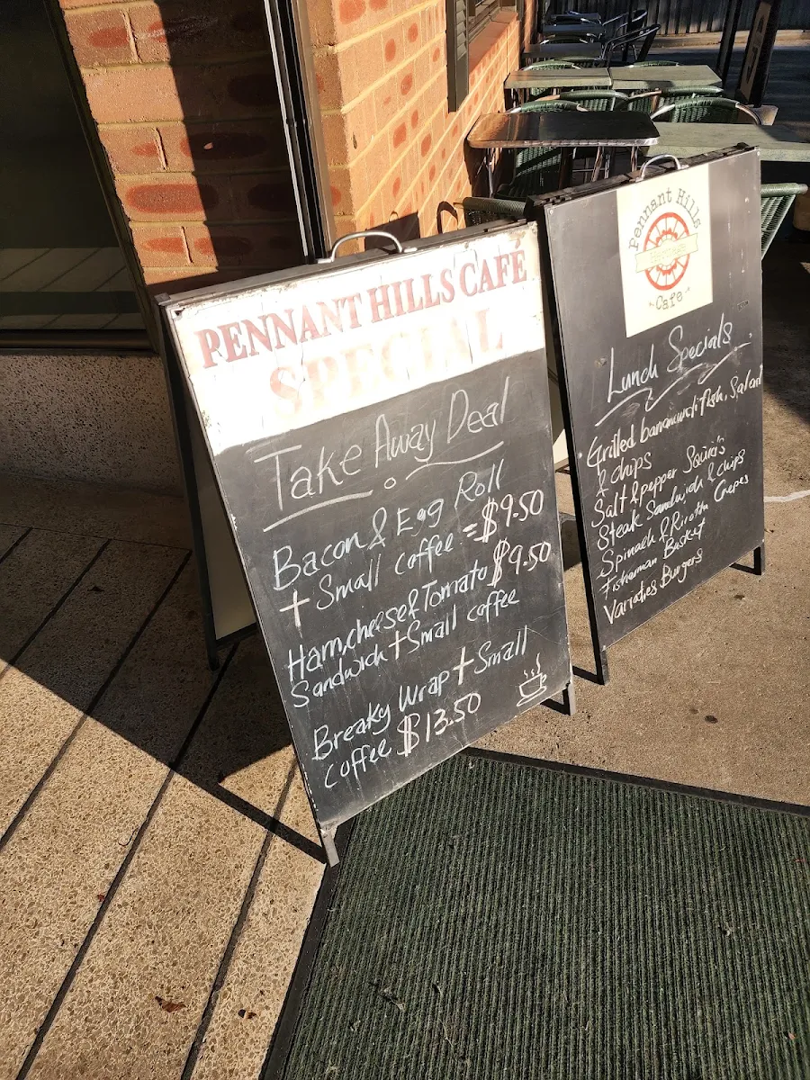 Menu, Pennant Hills Heritage Cafe
