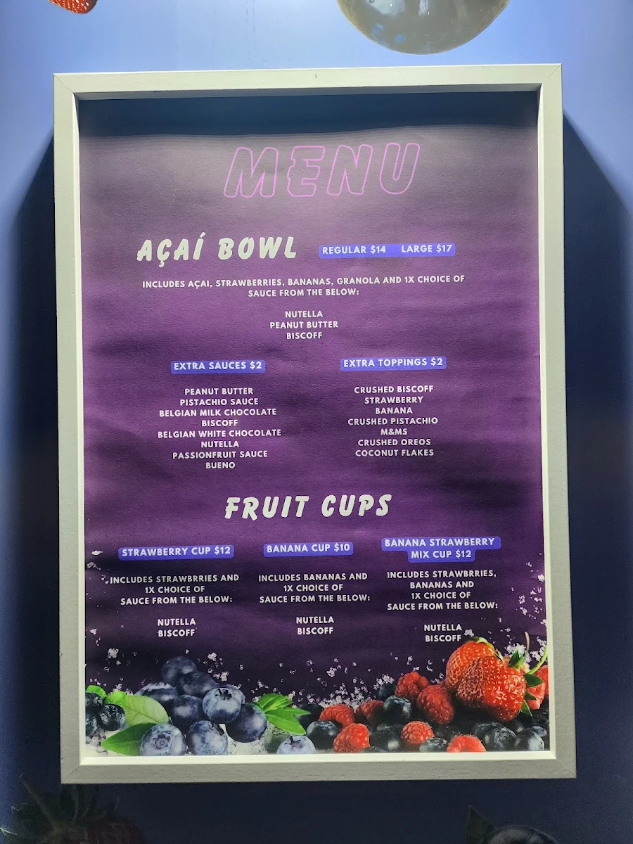Menu, Acai Road